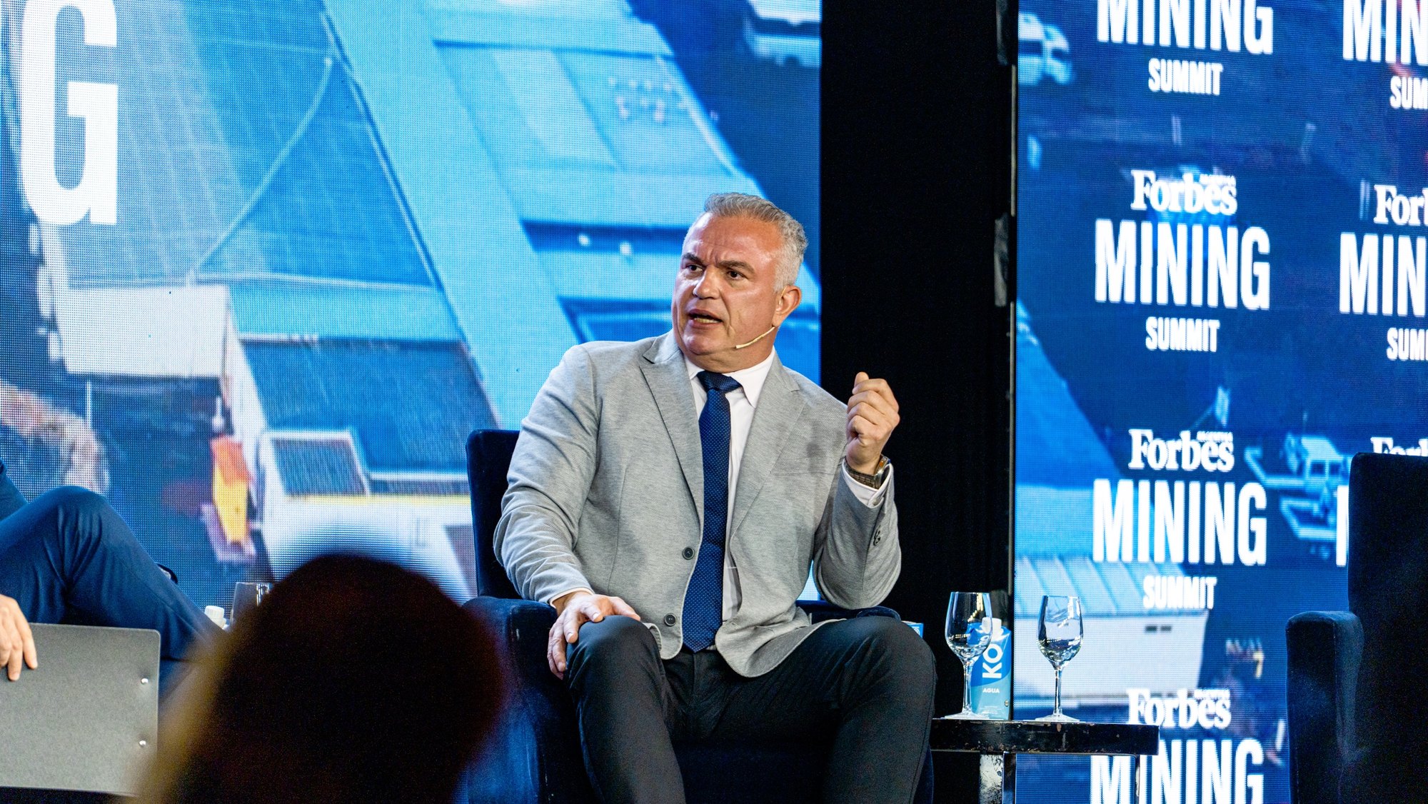 Michael Meding speaking on stage at the Forbes Argentina Mining Summit